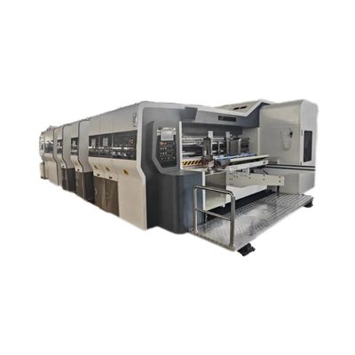 Impresión automática de alta definición Flexo Slotting Rotary Die Cutting con máquina de apilamiento