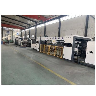 Impresora de 3 colores Flexo automática de cartón de carpeta Gluer máquina de embalaje en línea 2500 KG de peso
