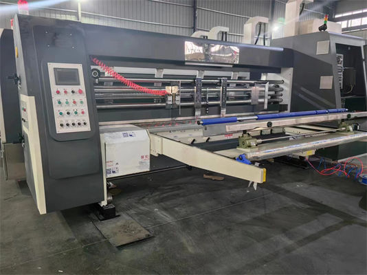Línea de fabricación de cajas de cartón con alimentación automática Impresión de ranuras Doblaje de pegamento de correas