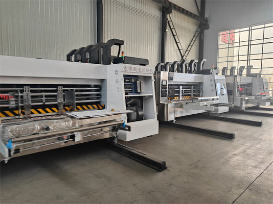Máquina de impresión flexo de caja de cartón corrugada con 4 colores y pegamento automático para carpetas