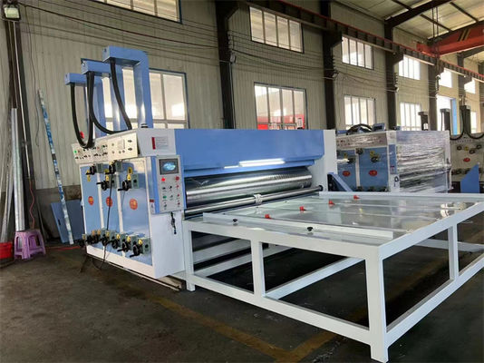 2023 Cadenas de alimentación de 2 colores Semi automático cartón corrugado Impresora Slotter máquina de alta eficacia
