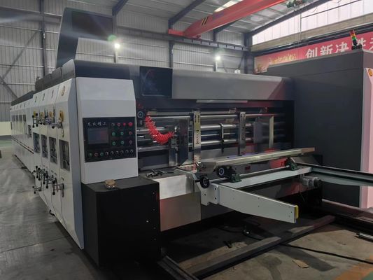 Impresión automática de alta definición Flexo Slotting Rotary Die Cutting con máquina de apilamiento