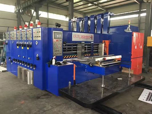 Impresión automática de alta definición Flexo Slotting Rotary Die Cutting con máquina de apilamiento