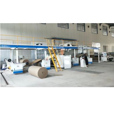 Máquina de cartón corrugado de calentamiento por vapor Línea de producción de cartón con servomotor de 12,5KW
