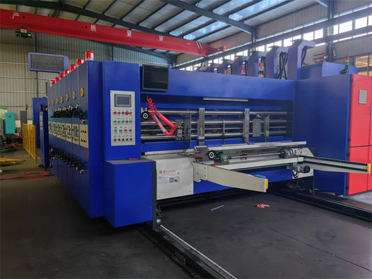 Impresión de alta velocidad de flexo Slotter máquina de corte a presión 4 Color 18000 KG Voltagem 380