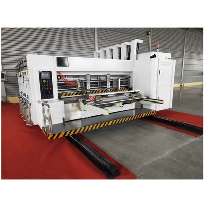 Impresión de cartón corrugado automática completa, máquina de corte de matrices de ranuras, fácil operación