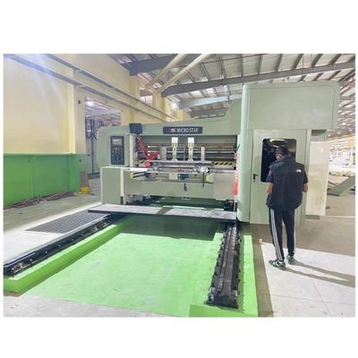 Impresión de cartón corrugado automática completa, máquina de corte de matrices de ranuras, fácil operación
