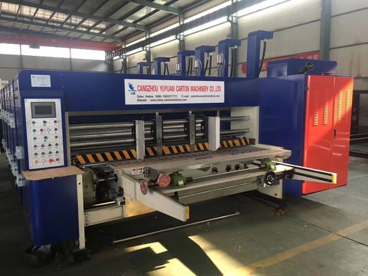 Máquina automática de impresión de cartón flexo corrugado 4 color de carpeta de pegamento para la fabricación de cajas